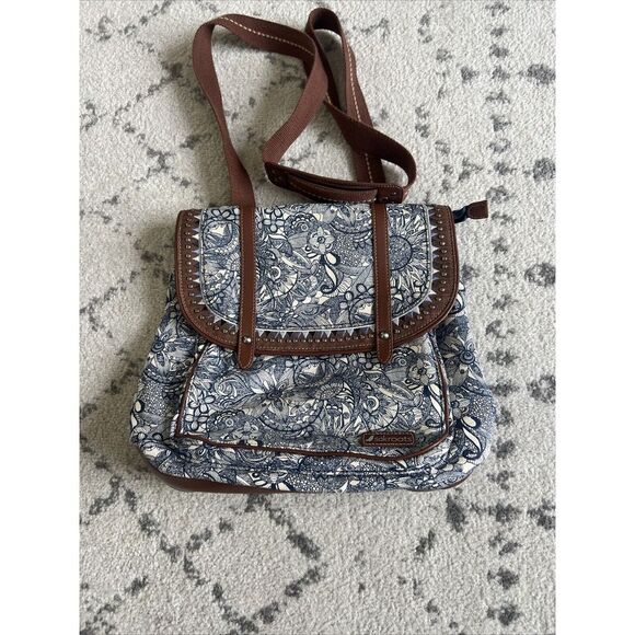 Sakroots Backpack Artist's Circle Blue Floral Embroidered Saddle Bag Purse‎ - Picture 7 of 14